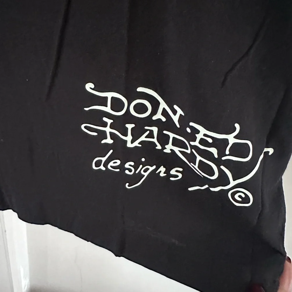 Ed Hardy Love Kills Slowly Woven Black Short Sleeve Button Up Camp Shirt XL - Picture 6 of 15